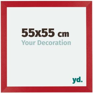 Your Decoration - 55x55 cm - Cadres Photo en mdf Avec Verre acrylique - Anti-Reflet - Excellente Qualit&eacute; - Rouge - Cadre Decoration Murale - Mura.