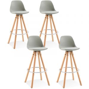 Image de Lot de 4 tabourets de bar grises - Soren