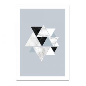 Poster Chic Marbre Triangle - Adzif.biz - Dimensions 13 x 18 cm - Papier Brillant (POST0147)
