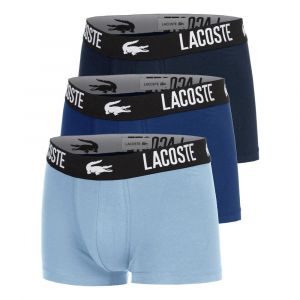 Lacoste Cotton Stretch Trunk Cale&ccedil;on Pack De 3 Hommes - Bleu Fonc&eacute;