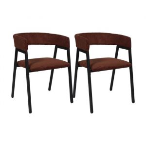 The home deco factory Fauteuil Design Cotele Scott Terracotta - Lot De 2