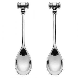 Alessi Mw20s2 Dressed Set de deux Cuillers Ouvre Œuf à la Coque en Acier Inoxydable 18/10 Brillant