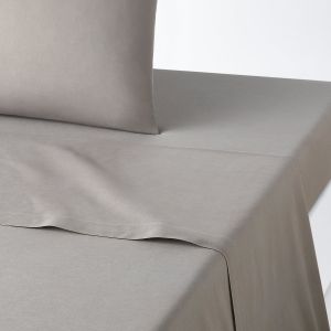 Drap plat uni en polycoton, Scenario Gris Anthracite Taille 240x290 cm;270x290 cm