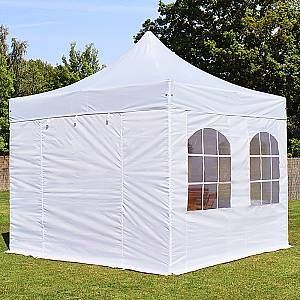 Image de Intent24 Tente pliante 3x3 m avec fenêtres blanc PROFESSIONAL tente pliable ALU pavillon barnum.FR