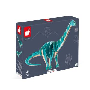 Image de Janod Gamme dino - puzzle volume diplodocus - 42 pièces - jeu de construction - développe la concentration - jouet en carton f