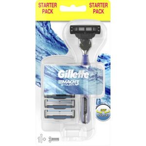 Gillette Mach3 Start Manico + Lame per Rasoio da Uomo 3 Ricariche