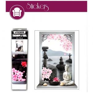 Sticker Mural Zen Trompe l?oeil