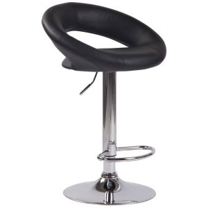 CLP Tabouret de bar Olinda en similicuir noir Métal chromé