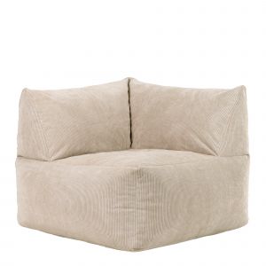 Icon Pouf angle modulable velours côtelé beige galet