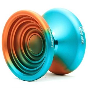 YoyoFactory Bullseye Yo-Yo - Orange/Turquoise (DNA Trucs, Yoyo en métal, Ficelle, Roulement à Billes et Instructions Incluses)