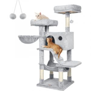 Feandrea - rbol de Gatos, Torre de Gatos Grande, Gris y Blanco Ombré