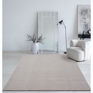 Mia's Carpets Taos, tapis lavable sable, 240 x 340 cm, tapis de salon doux avec dessous antidérapant