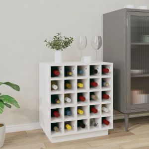 VidaXL Armoire à vin Blanc 55,5x34x61 cm Bois de pin massif