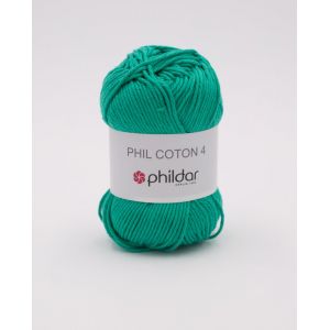 Pelote de fil &agrave; tricoter coton 4 &eacute;meraude - Phildar