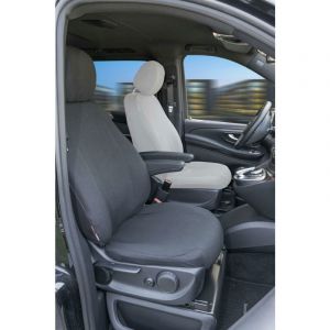 Walser Housse de siège Transporter en tissu pour Mercedes Classe v 447, siège simple accoudoir passager