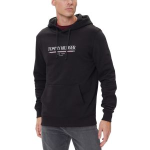 Tommy Hilfiger Sweat &agrave; Capuche Homme Brand Love en Coton, Noir (Black), S