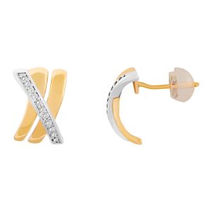 Cleor Pendants d'oreilles en or 375/1000 avec diamants - jaune