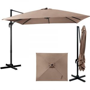Parasol de jardin beige avec manivelle