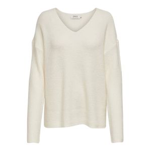 Only Camilla V-neck Pullover Knit S Birch / Detail Melange - Birch / Detail Melange - S