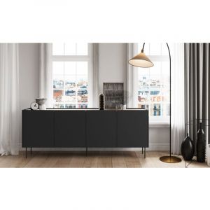 Bobochic Buffet Buffet 4 portes 220 cm atlas Noir - Noir