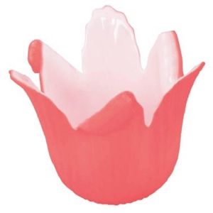 Ruedelafete LOT 6 Bougeoirs verre Photophore Fleur 8,5cm Rouge