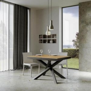 Itamoby - Table extensible 90x120/380 cm Volantis Evolution Chêne Nature Structure Anthracite