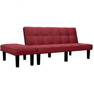 Image de VidaXL Canapé à 2 places Rouge bordeaux Tissu