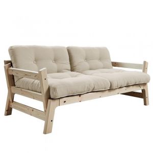 Image de Inside75 Inside 75 Banquette convertible futon ETAPE en pin massif coloris beige couchage 70*200 cm.