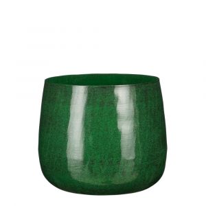 Mica Decorations Benson Pot de fleurs - H22 x Ø24 cm - Métal - Vert foncé