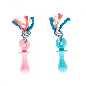 Jouet à mâcher pour chien tétine avec corde en cotton Duvoplus Dogtoy Puppy TPR