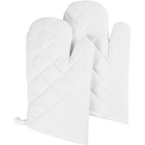 Creotime Lot de gants de cuisine à customiser - 18 x 28 cm - Blanc - 2 pcs