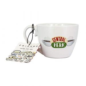 Image de Paladone Friends Mug à cappuccino avec inscription « Central Perk » - Grande tasse en céramique - Unique et amusante pour boire votre boisson préférée