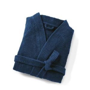 Peignoir éponge col kimono 450g/m² Bleu