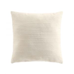 Coussin d&eacute;houssable NILS 45x45 cm &ndash; Velours relief &ndash; Coloris Naturel