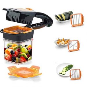 Genius Nicer Dicer Quick Kit Coupe-légumes en Acier Inoxydable et Plastique, Vert et Orange, 7 pièces A81126