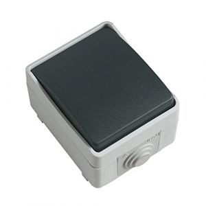 Amig - Interrupteur simple de surmonter Mod.3621 &eacute;tanche IP54 de tension maximale 230 V | Bouton anti-humidit&eacute; adapt&eacute; pour ext&eacute;rieur et int&eacute;rieur | Id&eacute;al pour terrasses, jardins, garages ou d&eacute;barras