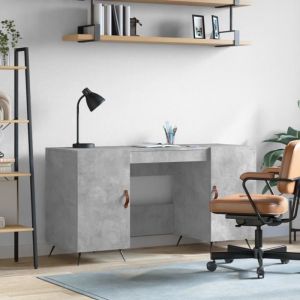VidaXL Bureau gris béton 140x50x75 cm bois d'ingénierie