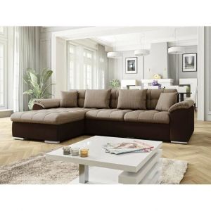 Canapé d'angle Comfivo 107, Soft 066 + Lawa 02, Fonction de couchage, Boîte de literie, 280x160x76cm, 0