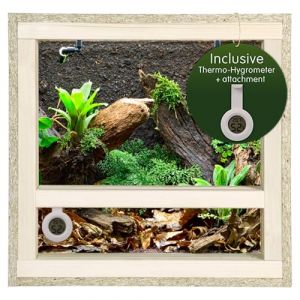 Repiterra Terrarium 40x40x40cm en bois pour reptiles et amphibiens avec aérations latérales