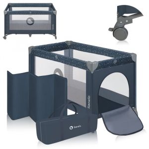 Lionelo Stefi lit Bebe Parc Bebe jusqu'à 15 kg, entrée latérale, Dispositif de Protection Contre Le Pliage accidentel LockGuard, système de Pliage Rapide, Sac de Transport