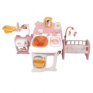 Smoby Baby Nurse - Grande Maison des Bébés - pour Poupons Jusqu'à 42 cms - 19 Accessoires - Matière Recyclée - A Partir de 3 Ans - Fabrication Française