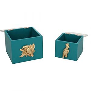 Vacchetti 5924700000 Boîte en bois 1 – 2 vert feuilles rectangulaires, grande taille