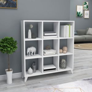 Nova Bibliothèque avec 9 compartiments en forme de cube ouvert avec conception élégante diverses couleurs taille : Blanc