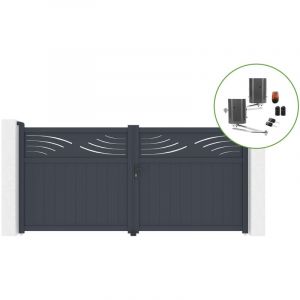 Image de Portail battant 3,4m halti H.160cm alu + motorisation bunker B500