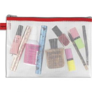 Snopake Pochette A5 fourre-tout renforcée ''Eva Mesh'' zip métal 3 coloris : jaune, bleu, rouge