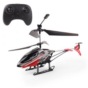 TURBO CHALLENGE - Turbocopt&egrave;re - H&eacute;licopt&egrave;re - 400351 - V&eacute;hicule T&eacute;l&eacute;command&eacute; - Rouge - 1/40 - Batterie Rechargeable et Piles incluses - Gyroscope - Cadeaux - Jouet Aerien - &Agrave; Partir de 8 Ans