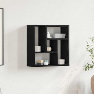 VidaXL Tag&egrave;re murale ch&ecirc;ne noir 45x16x45 cm bois d'ing&eacute;nierie