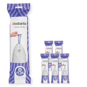 Image de Brabantia Sac poubelle PerfectFit, Code D, 15-20L - 6 ROULEAUX DE 20 SACS