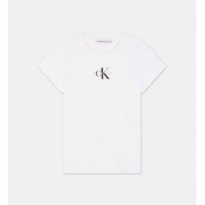 Calvin Klein T-shirt droit signature et monogramme coton Blanc - Couleur Blanc - Taille 10-12 ans