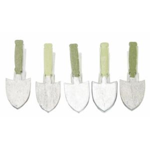 Ruedelafete Set 6 marque-places mini-Pelles jardin en bois sur pince 5cm
